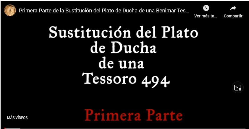 Sustitución del Plato de Ducha de una Benimar Tessoro 494.