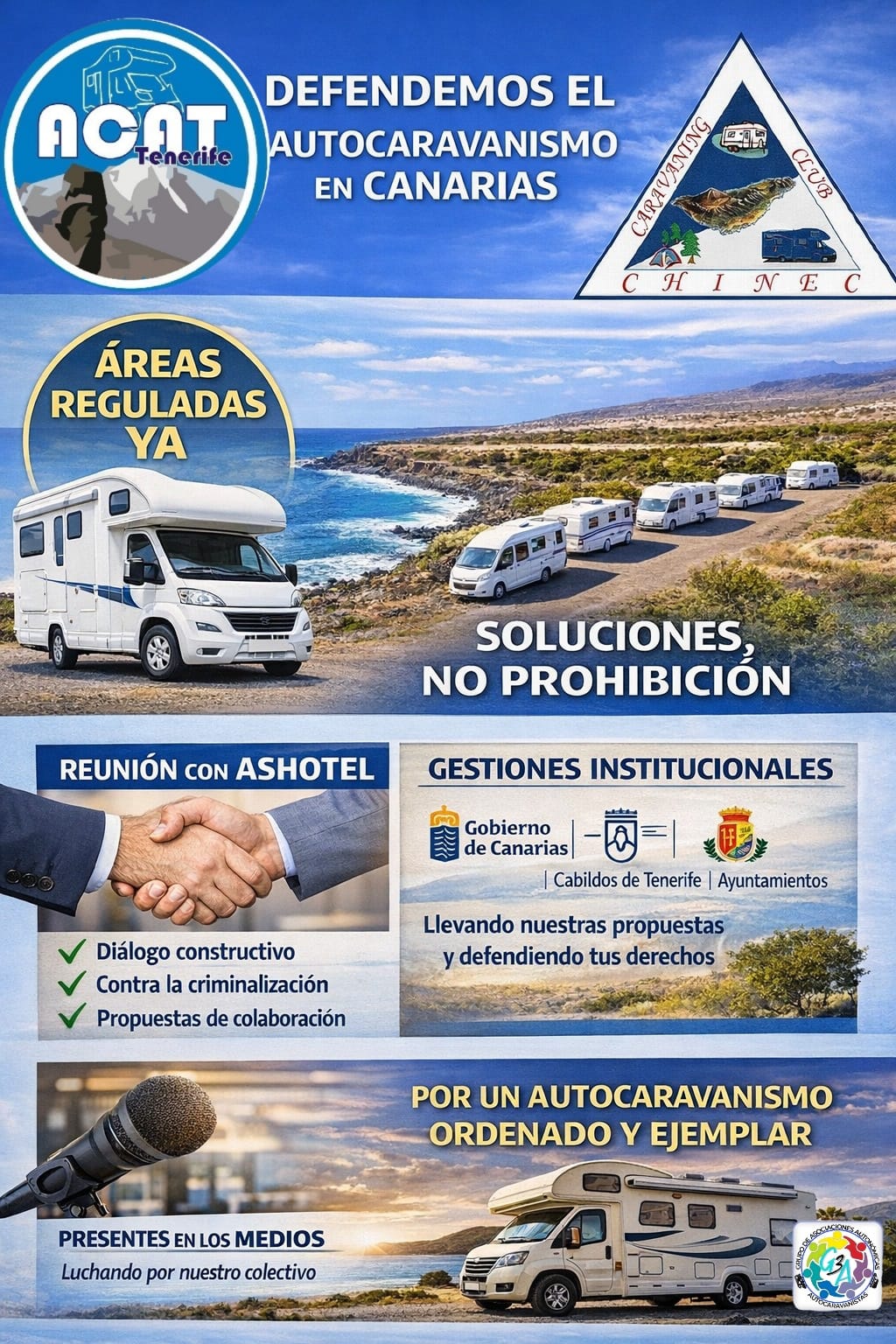 En relación con la reciente entrevista radiofónica sobre el caravanismo en Tenerife en el Programa de la Radio Autonómica de hoy en “De la Noche al Día”