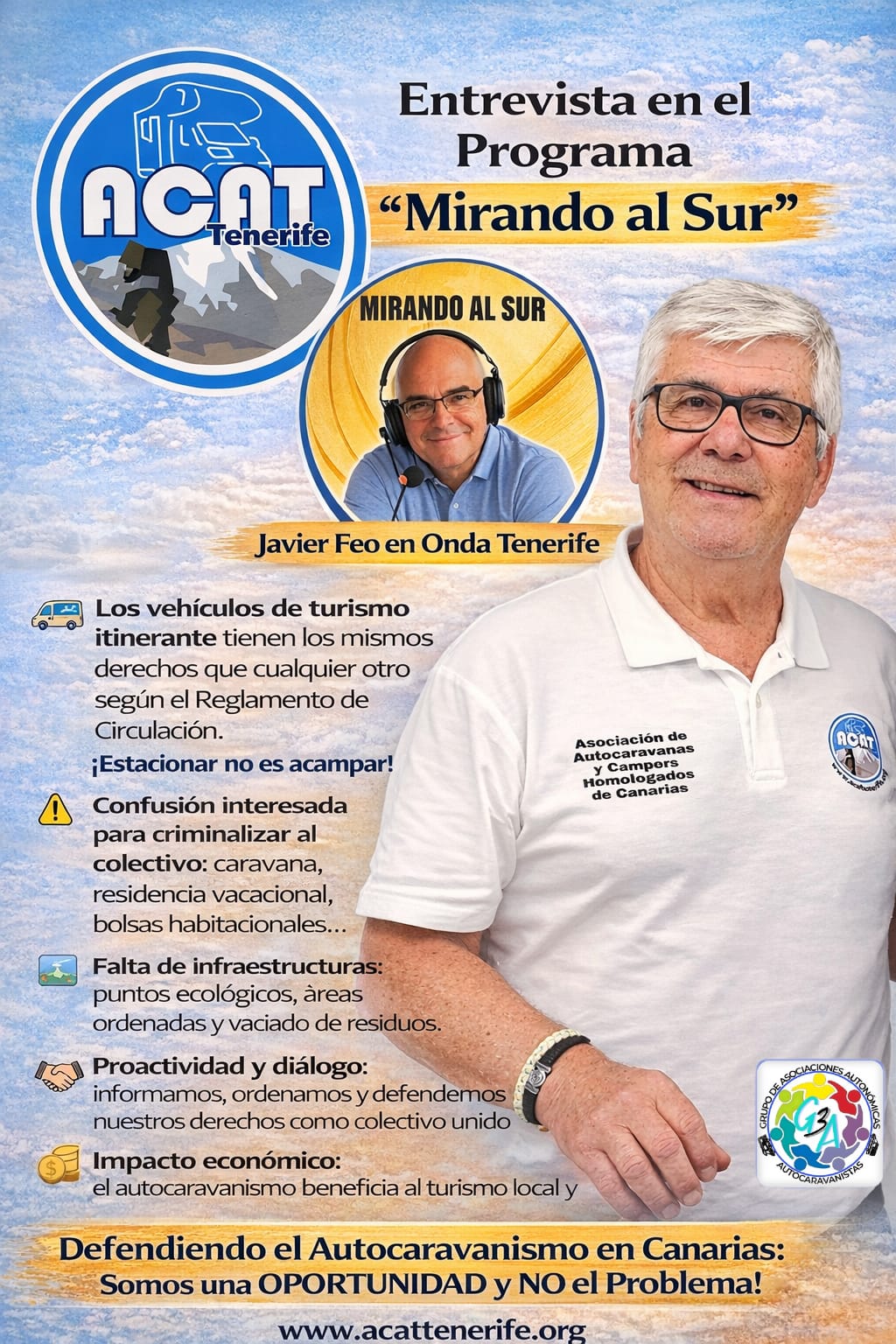 Intervención de nuestro Presidente Sr. Juan Luís Martín Beltrán en Onda Nueva Tenerife, en el Programa conducido por el Sr. Javier Feo, “Mirando al Sur”