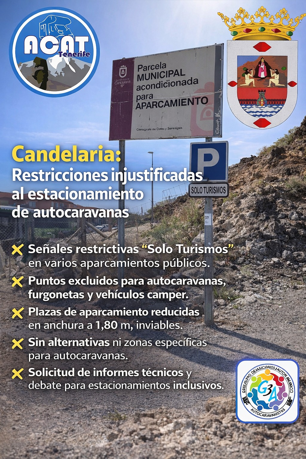 La Villa de Candelaria discriminando a las Autocaravanas!!!