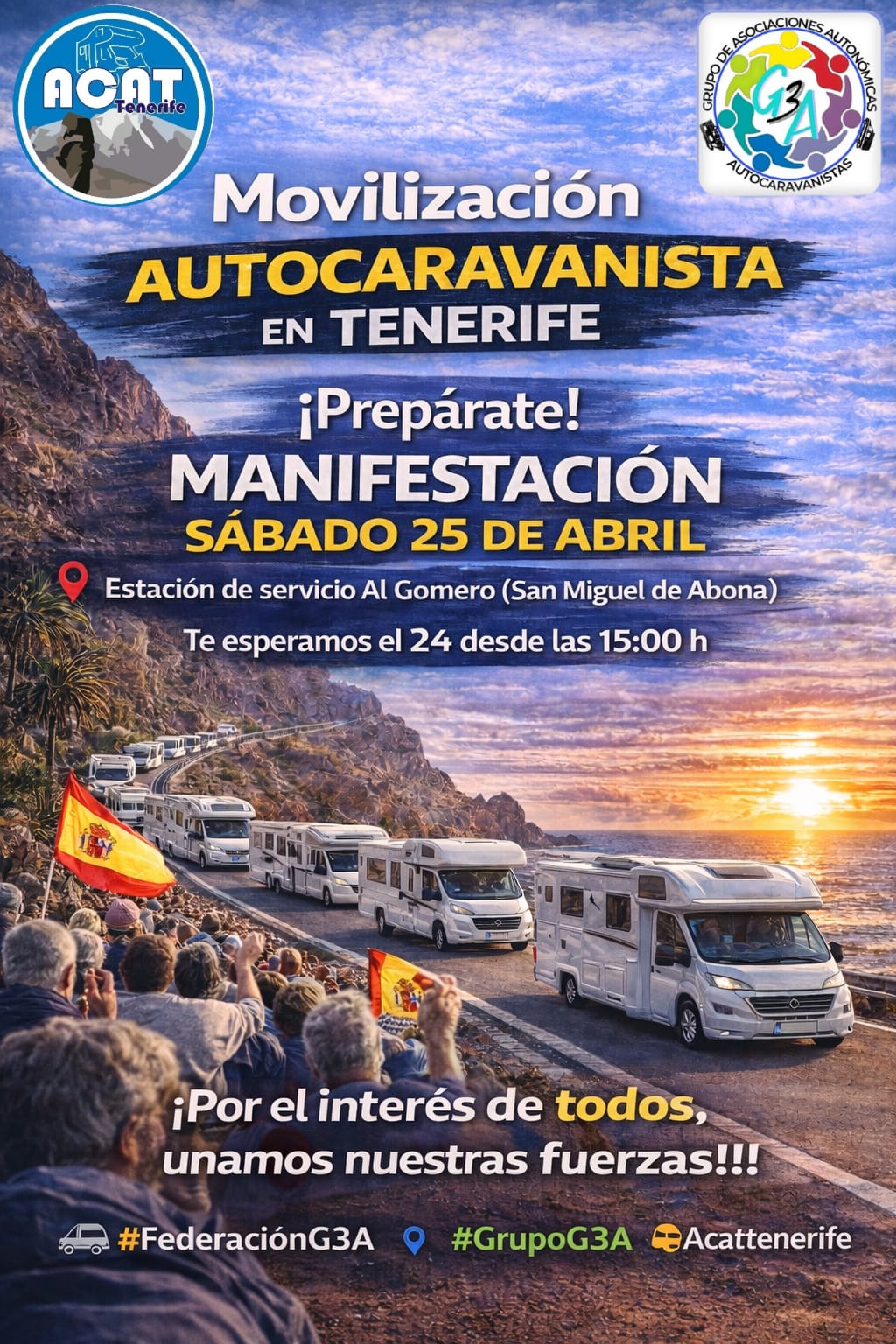 MOVILIZACIÓN AUTOCARAVANISTA EN TENERIFE
