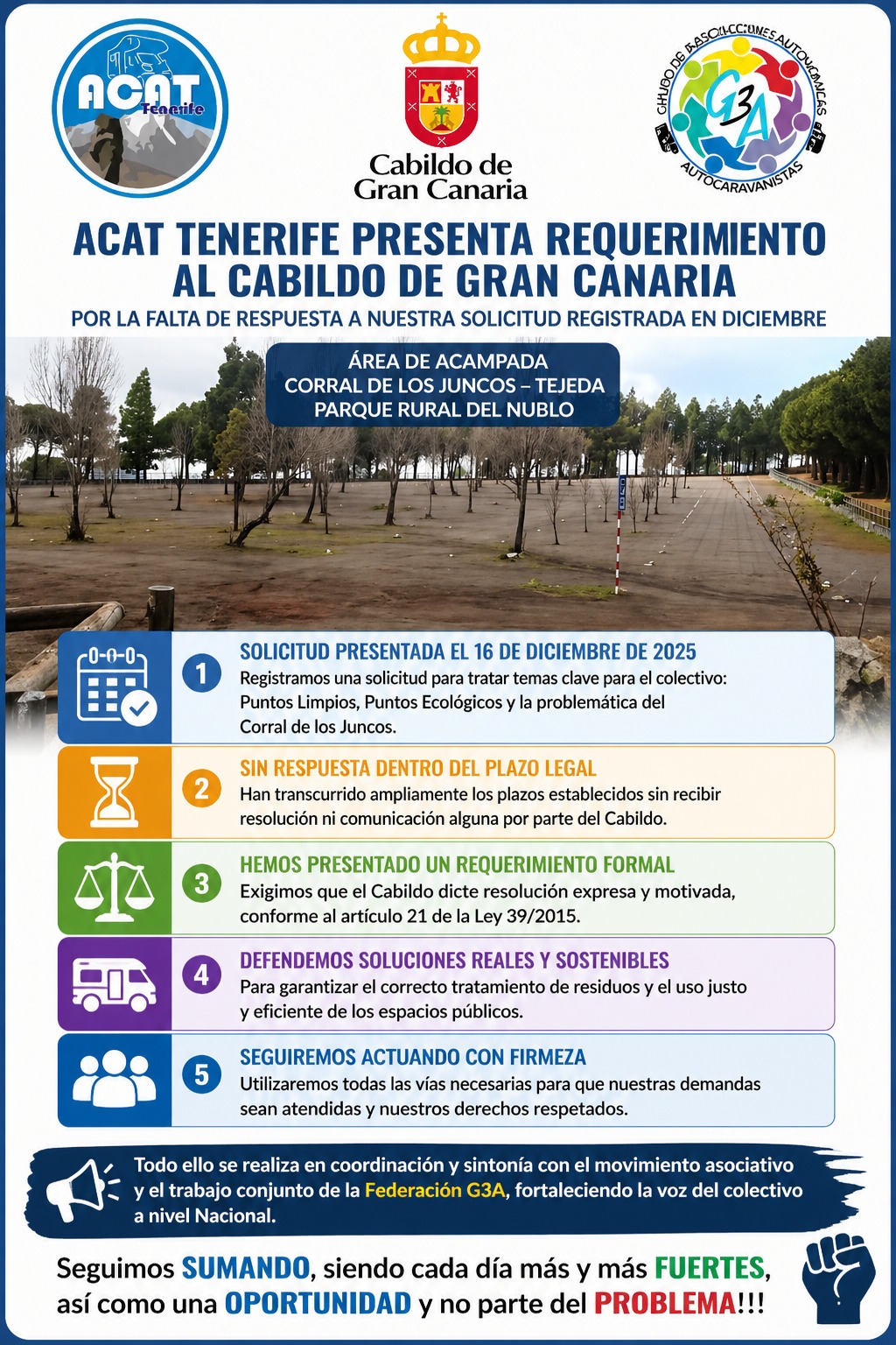 ACAT Tenerife ha presentado un requerimiento formal al Cabildo de Gran Canaria