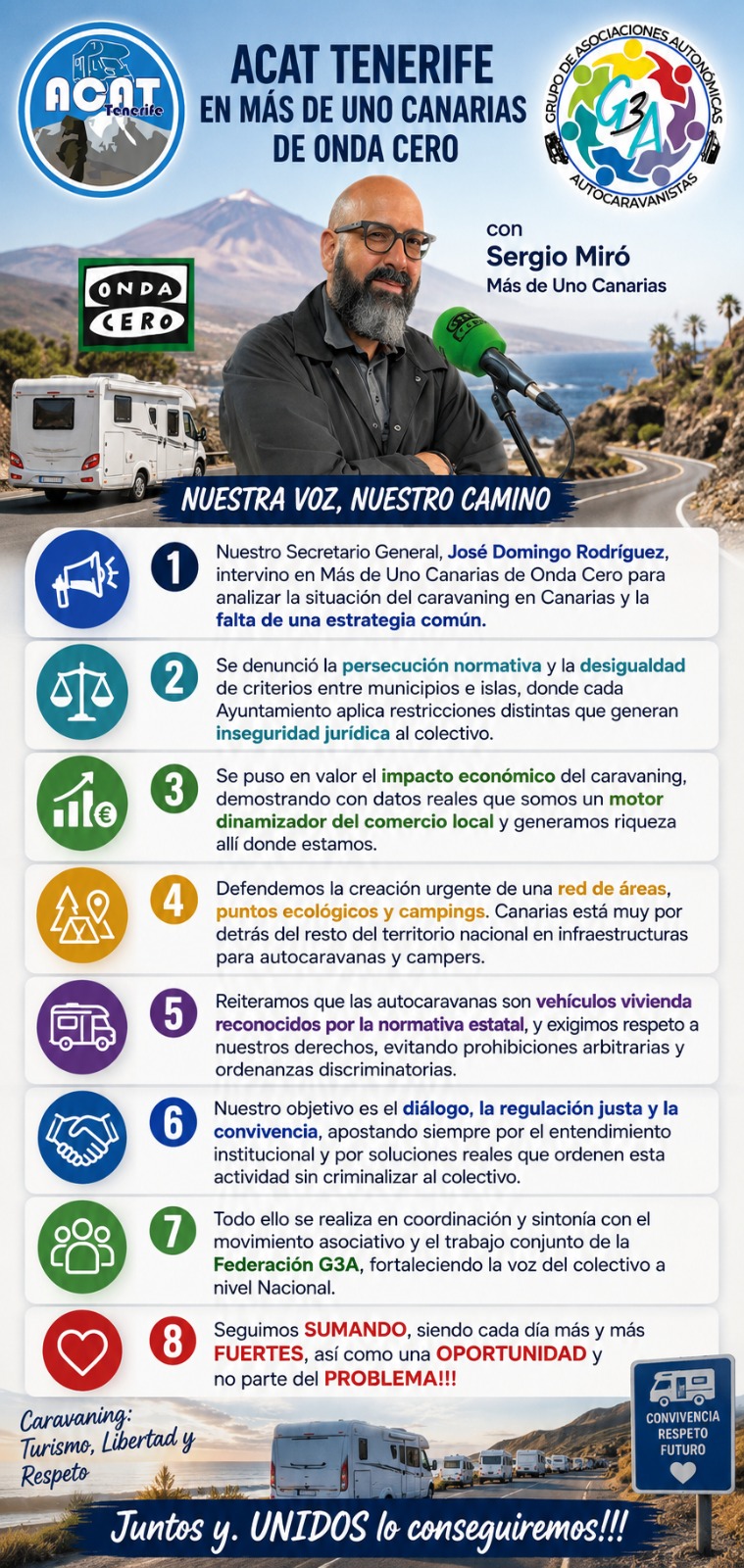 Nuestro Secretario General, José Domingo Rodríguez, intervino en el programa Más de Uno Canarias de Onda Cero.