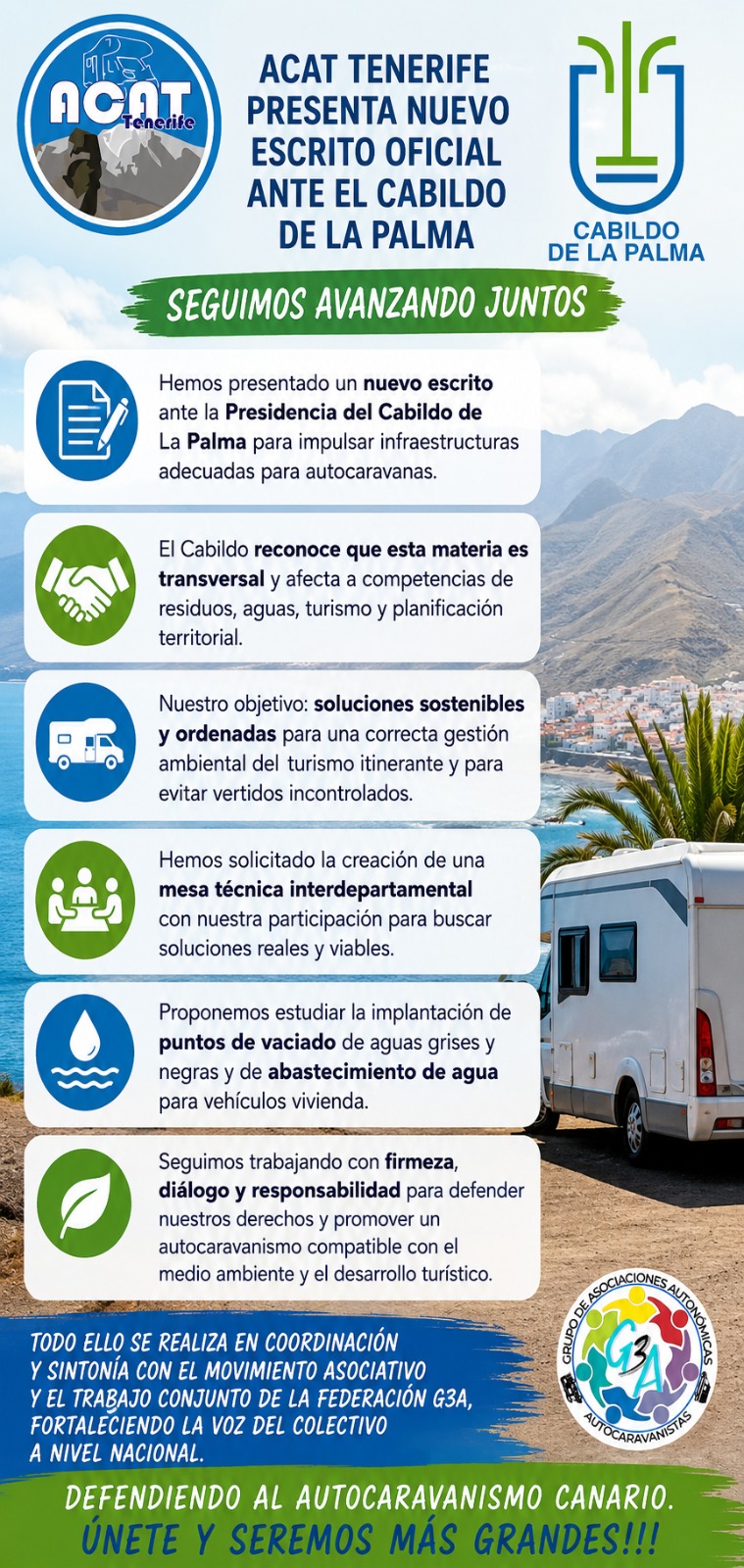 ACAT Tenerife da un nuevo paso ante el Cabildo de La Palma