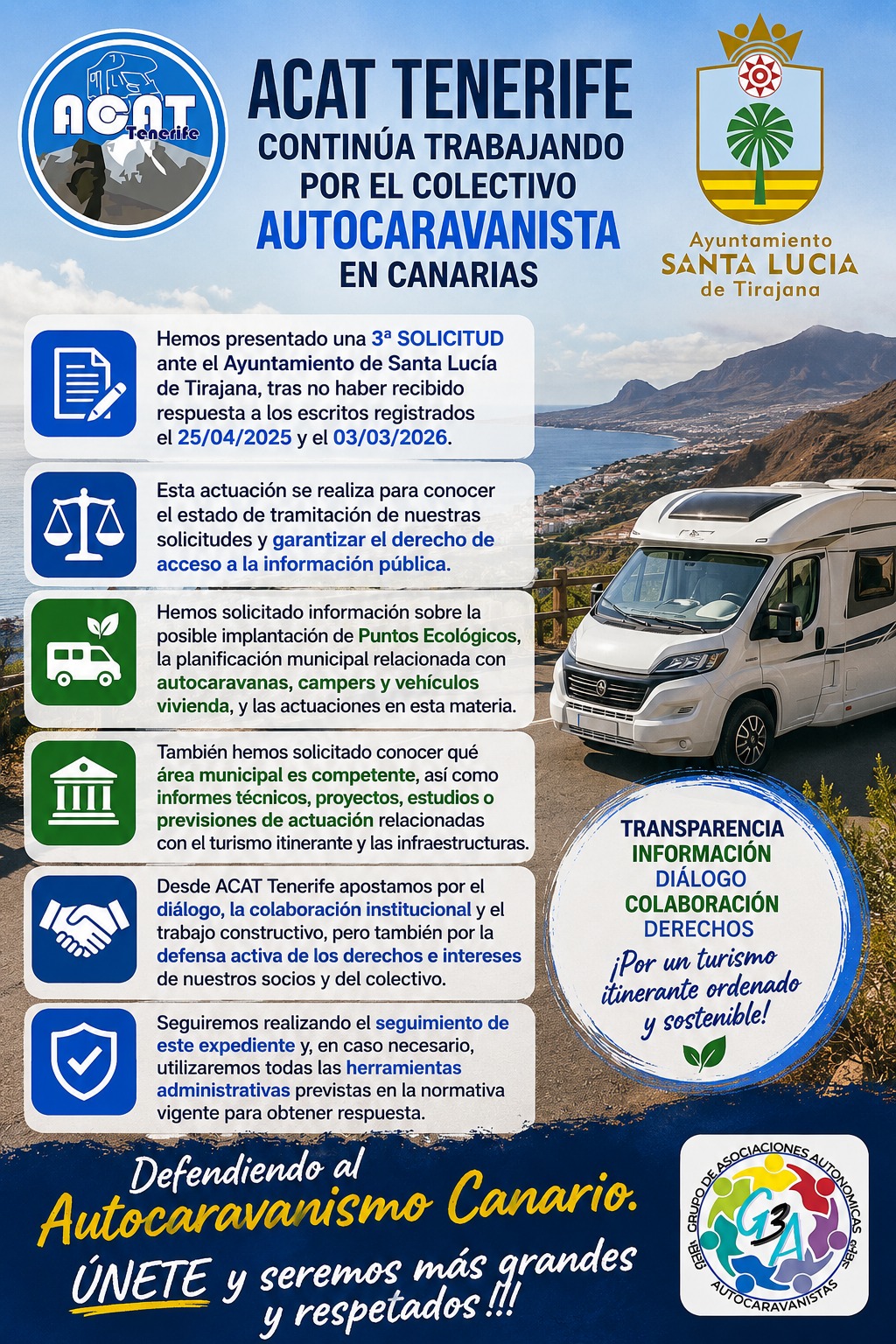 Hemos presentado una 3ª Solicitud ante el Ayuntamiento de Santa Lucía de Tirajana