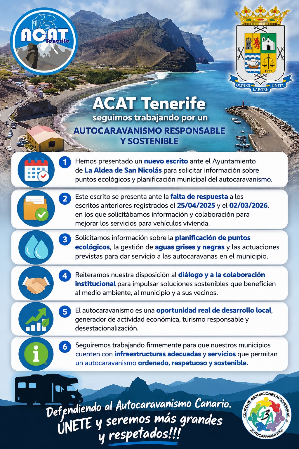 Hemos presentado el 3er escrito ante el Ayuntamiento de La Aldea de San Nicolás