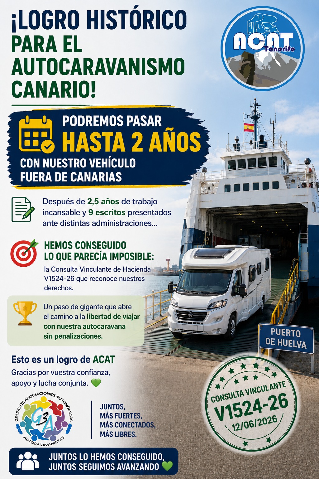 ¡LOGRO HISTÓRICO PARA EL AUTOCARAVANISMO CANARIO!