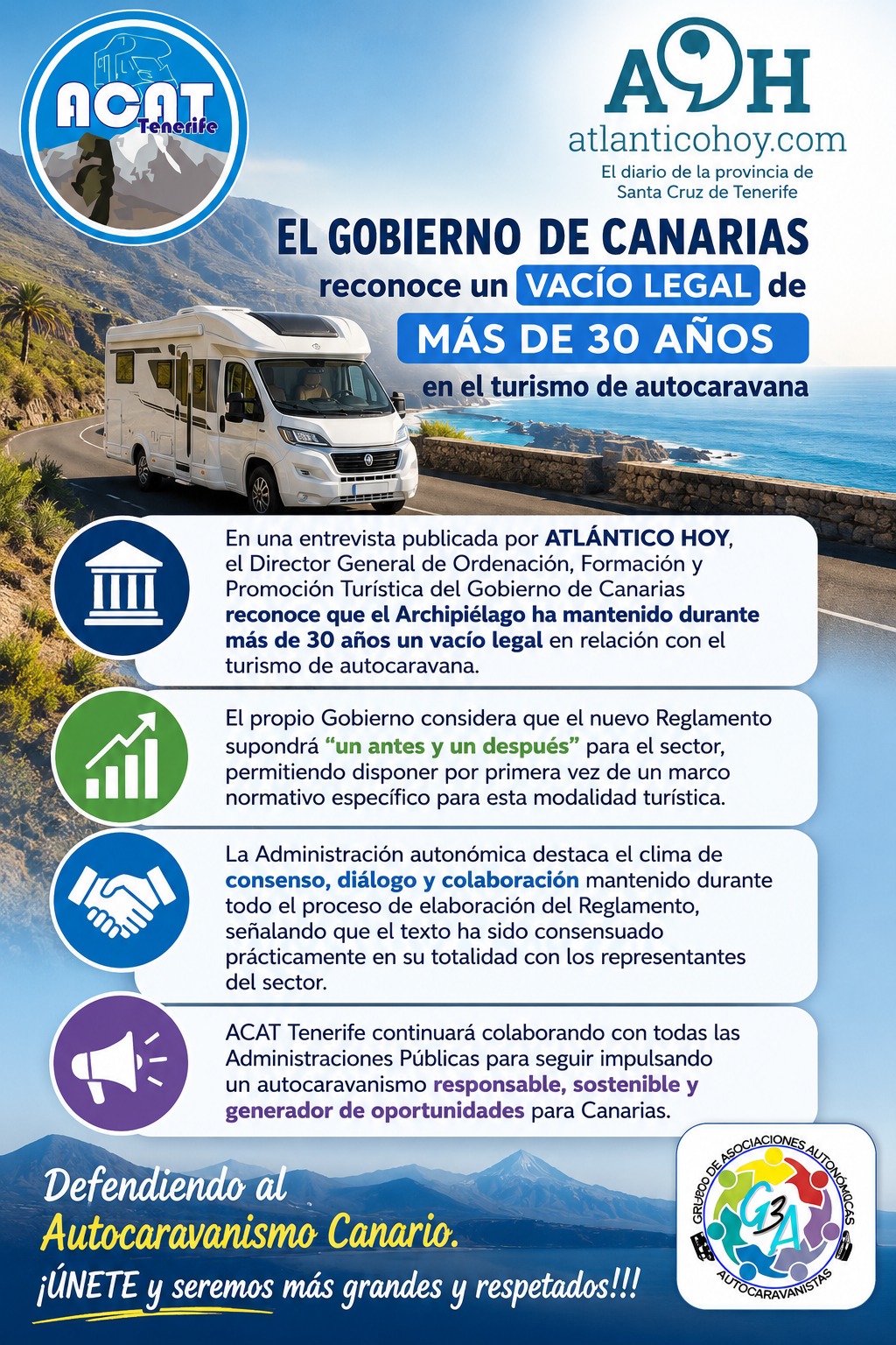 El propio Gobierno de Canarias quien reconoce públicamente el vacío legal de más de 30 años y el consenso alcanzado durante la elaboración del Reglamento