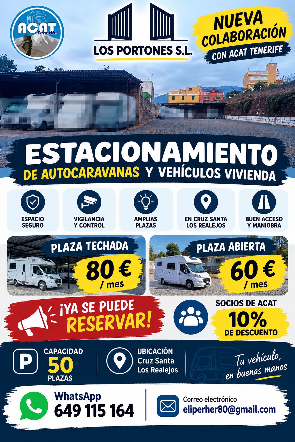 🚐🔐 LOS PORTONES S.L. Y ACAT TENERIFE: MÁS SERVICIOS Y SEGURIDAD PARA NUESTROS SOCIOS